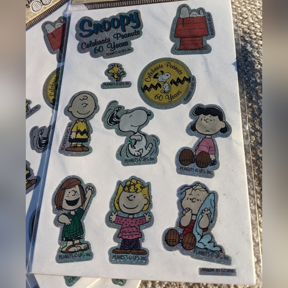 2010 Snoopy 3 Packs Of Stickers To Celebrate PEANUTS 60 YEARS 2 Sheets Each - Picture 3 of 11